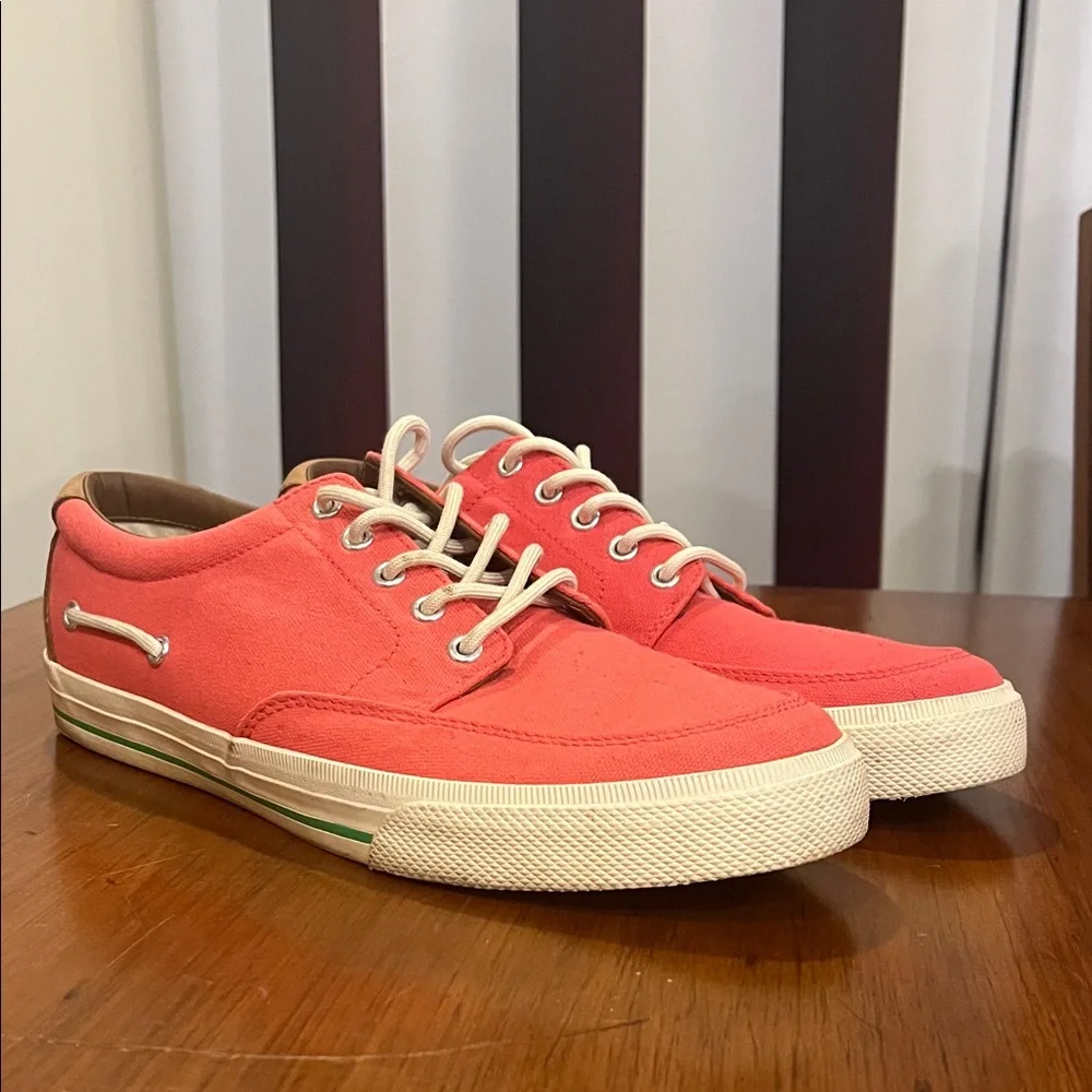 Polo Ralph Lauren Vance Side Lace Deck Boat Shoes Sneakers Pink Mens Size 11.5
